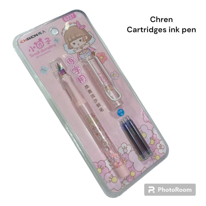 chren%20fountain%20ink%20pen%20with%20refiller%20and%20glittery%20gel%20inside%20pen%20rainbow%20nib%20-%20Image%204