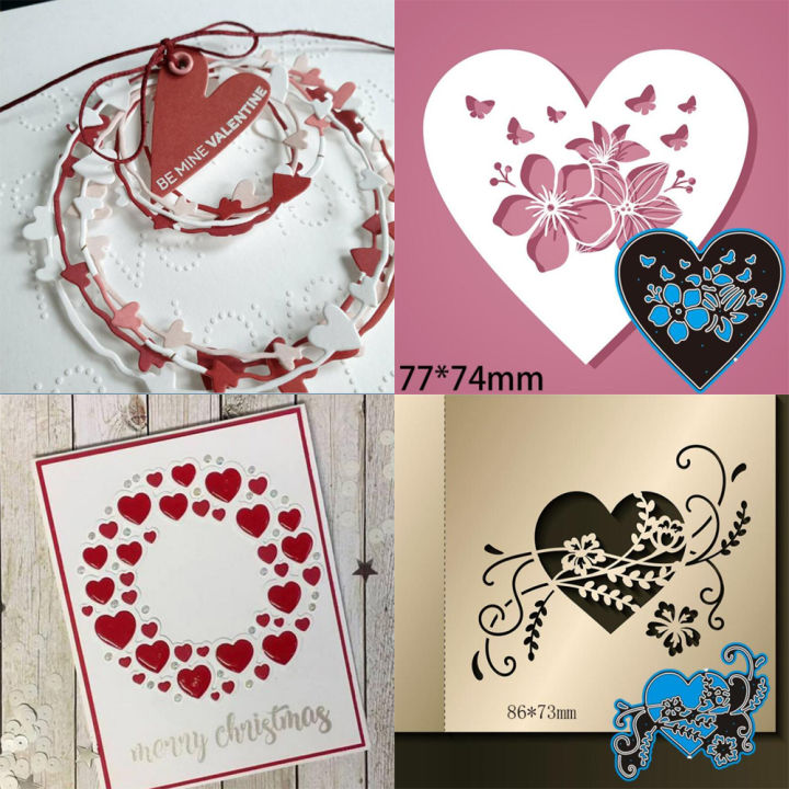 love heart flower metal cutting dies cut die mold Scrapbook paper craft ...