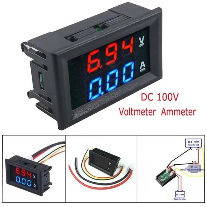 Digital Voltmeter Ammeter DC 100V 10A Amp Voltage Current Meter Tester