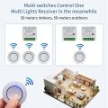 Tuya WiFi Smart Switch 16A RF433Mhz Wireless Mini Round Push Button Switch Alexa Google Assistant Voice Control Activation. 