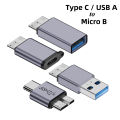 USB 3.0 Micro B to Type C Adapter Connector USB A to Micro B Data Transfer Converter for Laptop Hard Drive Disk Box Samsung S5. 