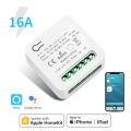 Homekit 16A WiFi Smart LED Light Switch Module Wireless Siri Voice Control Relay Breaker Work With Apple Home Kit Alexa Google. 