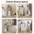 Suction Towel Rack Waterproof Rotatable for Bathroom Hand Towel Ring Sink Wall-Mounted Strong Hold Bathroom Organizer.