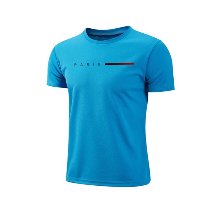 Running T-Shirts Men's Exercise Short Sleeve Print Casual Quick Dry Mens Jogging Sport T-Shirts Gym Trend Tees Summer Hot Sales