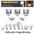 5PCS High Brightness Dimmable LED Bulb Soft light Three Way Lamp3 Way LED Light Bulbs GX53 E27 E14 GU10 Base Indoor Decorative. 