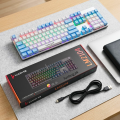 【Original HP Blue Switch Mechanical Gaming Keyboard】 Wired USB Keyboard with RGB & Blue LED Backlight ~ 104-Key Anti-Ghosting, 20 Lighting Modes for PC Gaming, Typing, PUBG, Laptop ~ By FunBug. 