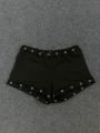 Summer New European and American Style High Street Punk Gothic Style Slim Fit Women's Y2K Shorts Aesthetic Hot Girl Shorts. 