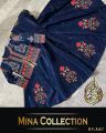 mina collection emboridy bunch maxi with separate koti 2 pcs heavy emboridery sizeeasurment chest size 20  koti length 20 maxi length 52 stuff raw silk  colours all available open picture attached all work dress price only 2900. 