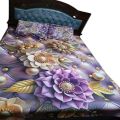 Premium King Size 3D Design Bed Sheet with 2 Pillow Cover & 1 Side pillow Cover.