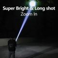 Smiling Shark SD1023 LED Flashlight Torch Light XPE Super Bright Flashlight with Hook Camping Light USB Rechargeable Zoomable. 
