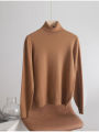 autumn winter Basic Slim soft solid color turtleneck Sweater knitted Pullover Women Casual Long Sleeve chic bottom Sweater top. 