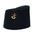 Premium Black Dhaka Bhadgaule Topi With Khukhuri Cross and National Flag Batch For Men. 