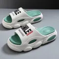 Men Thick Sole Summer Beach Slides Bathroom Anti Slip Slipper Soft Sandals Simplicity Ultra Light Letter Shoes Men Slippers. 