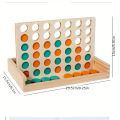 4 in a Row Wooden Board Game - 2-Player Travel-Friendly Strategy Game Classic Family Fun & Portable Foldable Set.