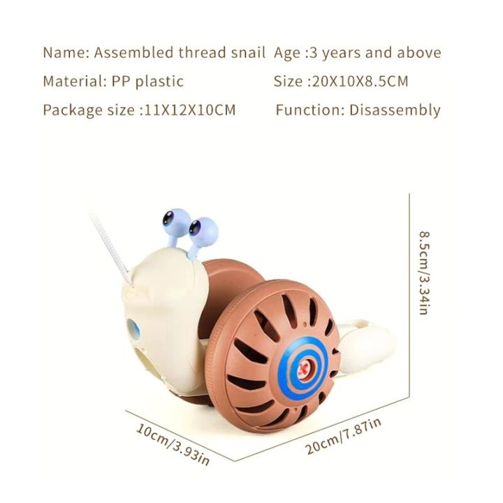 1%20PCS%20Rope%20Assembly%20Pull%20Thread%20Snail%20Children's%20Puzzle%20Assembly%20Rattle%20Baby%20Outdoor%20Toddler%20Toy%20Children's%20Gift%20-%20Image%203