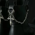 2Pcs Gothic Retro Spear Shaped Pendant Boot Chain Silver Metal Detachable Shoe Chain punk Boot Decoration Accessories. 