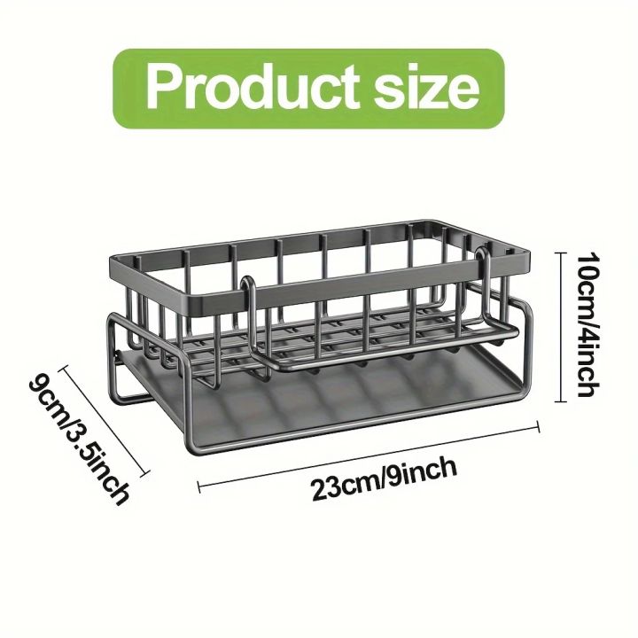 Sponge%20Holder%20for%20Kitchen%20Sink,%20Plastic%20Auto%20Draining%20Kitchen%20Sink%20Organizer,%20Sink%20Caddy%20with%20Removable%20Brush%20Holder%20-%20Image%203