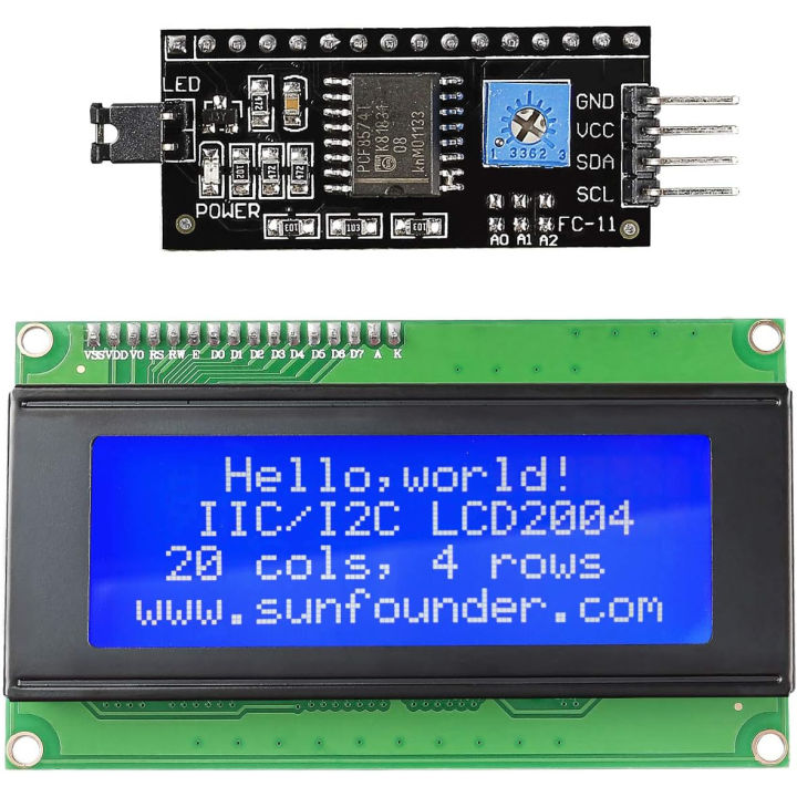 20x4 2004 LCD Display Module with IIC/I2C Serial Interface Adapter IIC ...