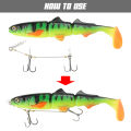 Spinpoler Pike Stinger Rig Hook Systerm with 3D Swimbait Soft Lure Fishing Bait Paddle T Tails For Zander Pike Big Game Fish.