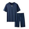 Men's Ultra Fine Modal Pajamas Set Short Sleeves Comfortable Spring Summer Luxury Sleepwear Loungewear for Men. 