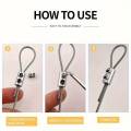 10pcs Adjustable Stainless Steel Wire Rope Lock Clamps - Self-Locking Fasteners for Home Renovation - Double Hole Telescopic. 