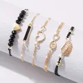 6PCS Set Watch For Women Luxury Leather Analog Ladies Quartz Wrist Watch Fashion Bracelet Watch Set Female Relogio Feminino. 