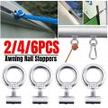 2-6PCS camper van Awning Rail Stoppers Stainless Steel Lifting Eye Nut Fastener Tent Track Ropelifting Ring Caravan Accessories.