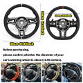 Universal D-shaped Round Car Steering Wheel Cover Ventilation hole Leather Absorb sweat Anti-slip Decoration Accessories 15inch. 