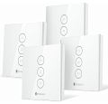 Etersky Interrupteur Volet Roulant Connecté WiFi, Commutateur Intelligent Volet Roulant Stores Connecté Compatible avec Alexa et Google Home, Interrupteur Tactile Peut Éteindre la LED, Timer - 4 Packs. 