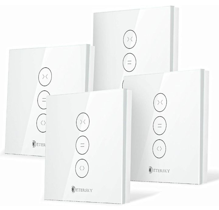 Etersky Interrupteur Volet Roulant Connecté WiFi, Commutateur Intelligent Volet Roulant Stores Connecté Compatible avec Alexa et Google Home, Interrupteur Tactile Peut Éteindre la LED, Timer - 4 Packs