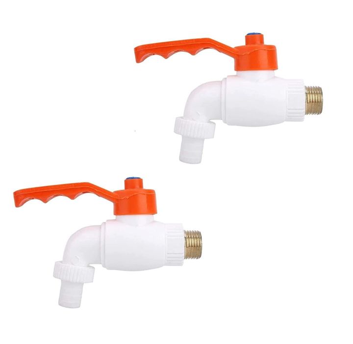 Clinton Plastic Heavy Duty White Turkey Nozzle Bib Cock Tap, Garden Tap Pack of-2
