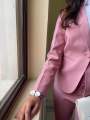 Boss Lady Single Breasted Classic Pink Formal Blazer For Women. 