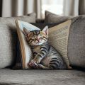 Creative Sleep Cat Fashion Design Printed Pillowcase Single Sided Comfortable Indoor Sofa Home Cushion Pillow Set Accessories.