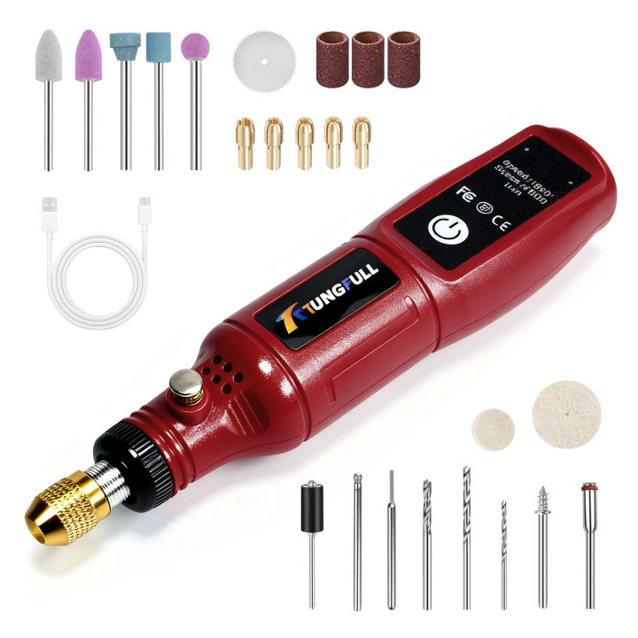 3.7V Cordless Rotary Tool USB Mini Drill Power Rotary Tool for Jade Engraving, Sanding, Polishing, Carving, Cutting, DIY Crafts