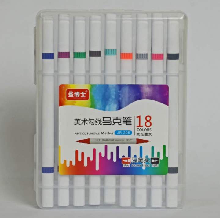 Versatile outlining markers for artists 18-Color