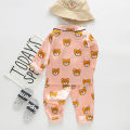 Boys Girls Kids Pajama Sets Cartoon Cow Long Sleeve T-Shirt Tops with Pants Toddler Baby Sleeping Clothes Pijamas Sleepwear.