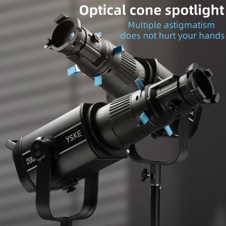 YSKE Bowens Mount Optical Conical Spotlight Kit, 30 Gobo Pattern Inserts, for Photography Enthusiasts & Studio Use, 19° or 36° O