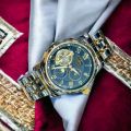 Fitron automatic watch 36mm datejust two tone steel strap with a black dial. 