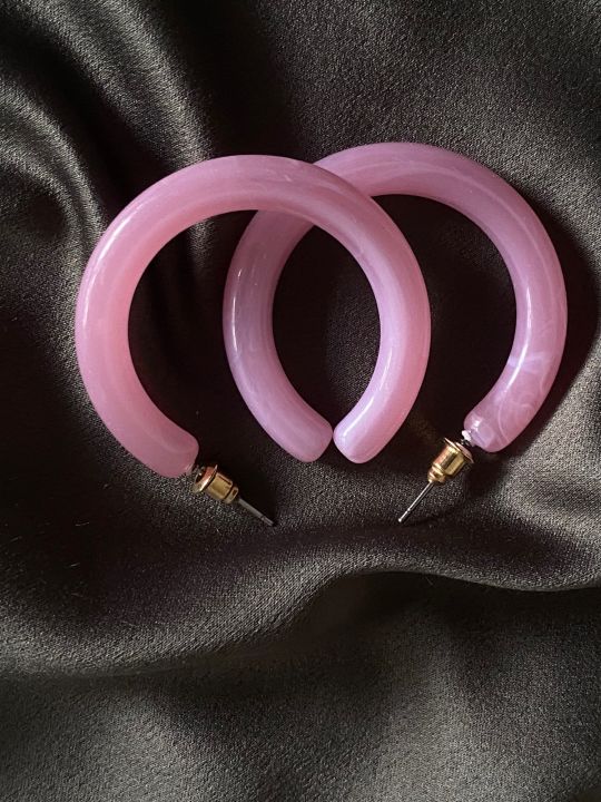 pink cute hoop earrings for everyday use