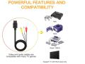 1.8m AV Cable Composite Video Cord 6 Feet Line Compatible with 64/N64/GameCube/SNES TV Game Console.