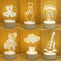 Romantic Love 3D Acrylic Led Lights for Home Children's Night Light Table Lamp Birthday Party Decor Valentine's Day Bedside Lamp. 