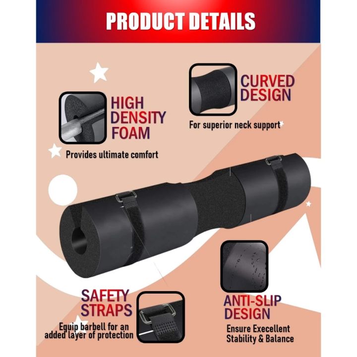 Barbell%20Squat%20Pad%20Nylon%20Padding%20AntiSlip-%20Thick%20Foam%20Barbell%20Pad%20for%20Squats%20Cushion,%20Lunges&Bar%20Padding%20for%20Hip%20Thrusts%20-%20Standard%20Weight%20Bar%20Pad%20-%20Provides%20Cushion%20to%20Neck%20Shoulders%20Training%20-%20Image%203