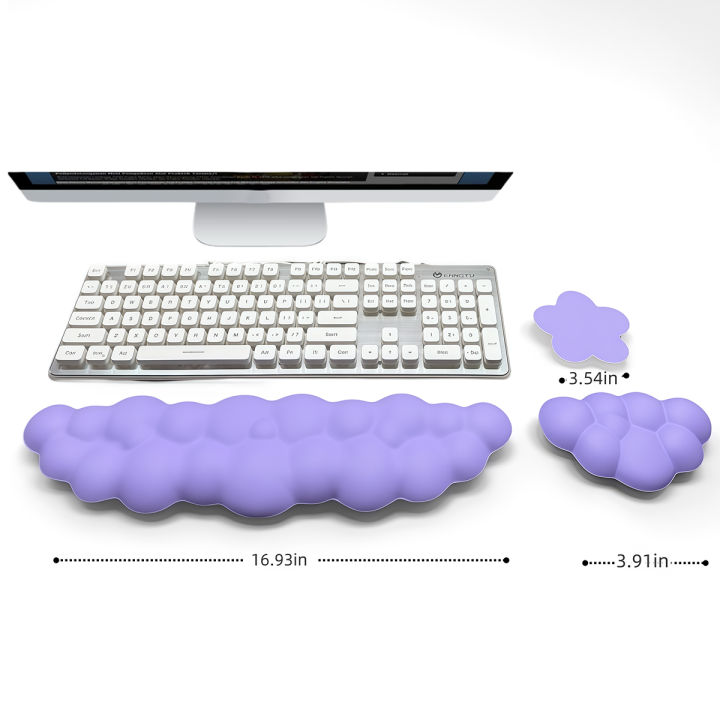 3pcs%20Cloud%20Keyboard%20Wrist%20Rest%20Set,%20Cloud%20Wrist%20Rest%20with%20Non-Slip%20Base,%20Desktop%20Floral%20Coaster,%20Suitable%20for%20Keyboard%20Wrist%20Pad%20-%20Image%202