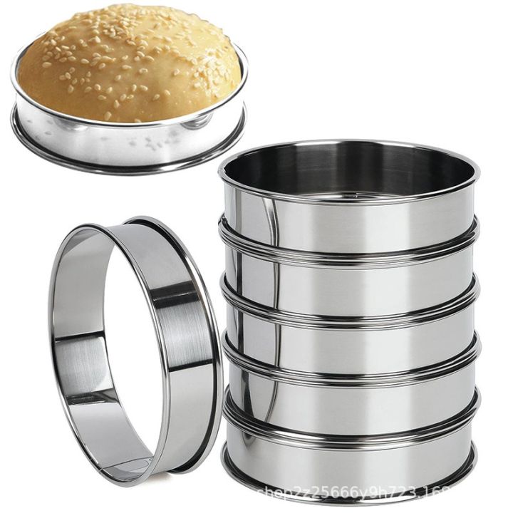 1/6pcs Stainless Steel Double Rolled Baking Circle Tart Ring Fruit Pie ...