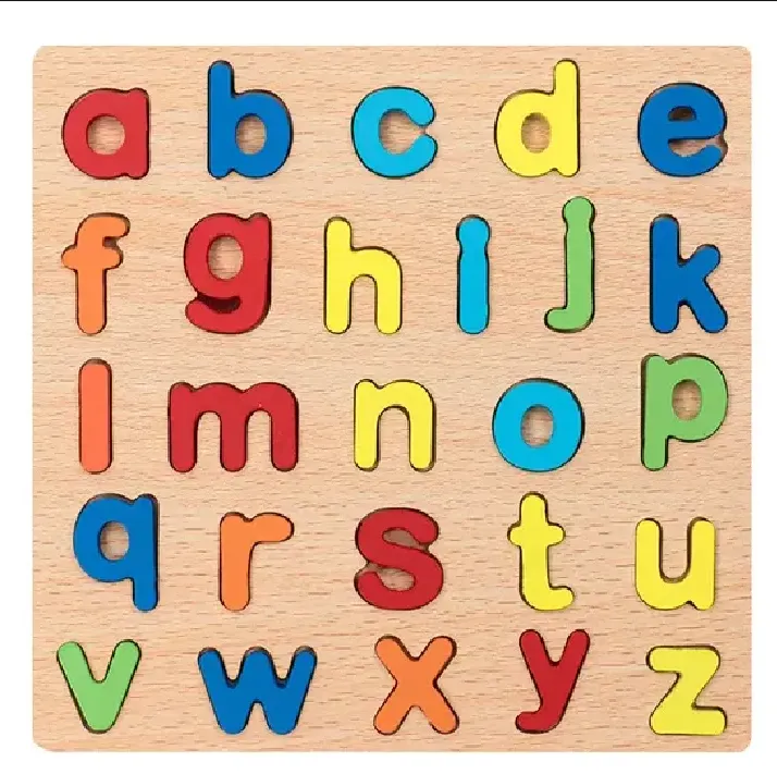 Montessori Wooden Alphabet Puzzle Board A-Z | 26 Letters Learning Toy ...