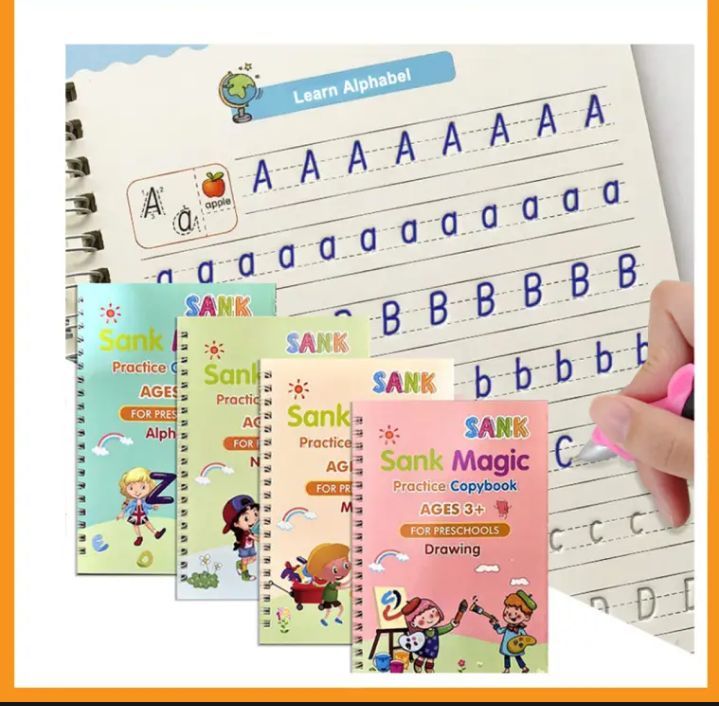 Onshhm Magic Book For Kids ( 4 Book + 10 Refill + 1 Pen + 1 Grip ...