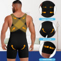 Men Full Body Shaper Sleeveless Slimming Vest Underwear Compression Seam-free Bodysuit Shapewear Tummy Control Faja Para Hombres. 