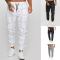 2024 New Fashion Men Pants Mid Waist Slims Fit Male Sweatpants Plaid Checkered Side Stripe Trousers Summer Work Casual Pants. 