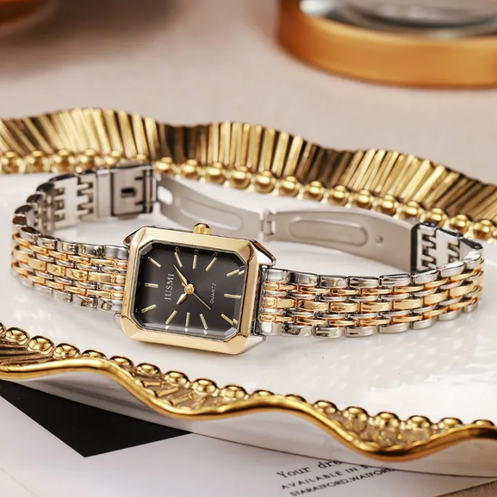 Square%20Women's%20Dual%20Color%20Alloy%20Watch%20Strap%20with%20Steel%20Strap%20and%20Quartz%20Watch%20-%20Image%204