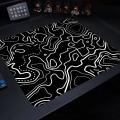 Patterned lines mouse pad - various sizes-square -computer office game table pad -  non-slip, small decorative desktop pad. 